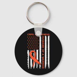 Husband Of A Warrior Crps Awareness Month Orange R Keychain