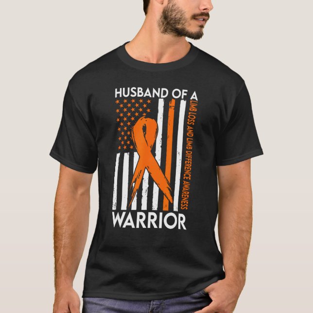 Husband Of A Warrior Limb Loss and Limb Difference T-Shirt (Front)