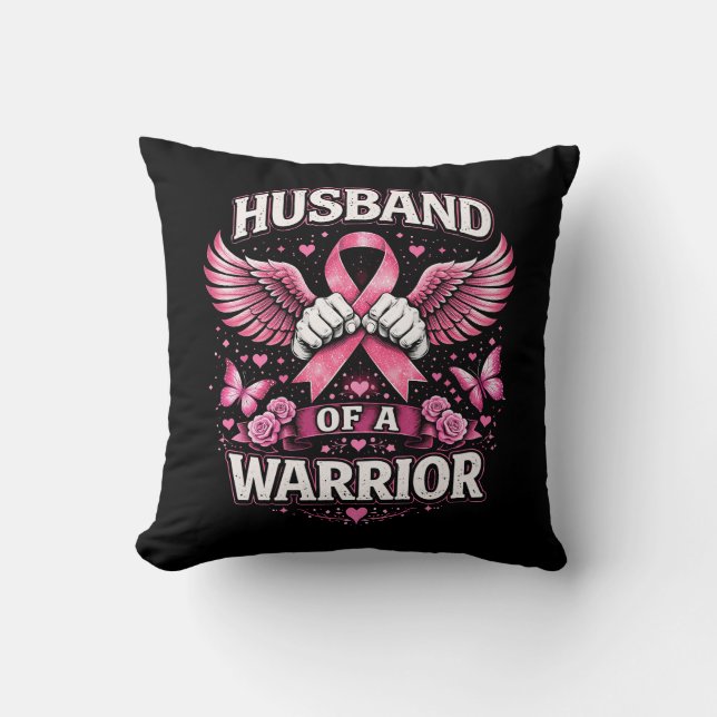 Husband of a Warrior Throw Pillow (Front)