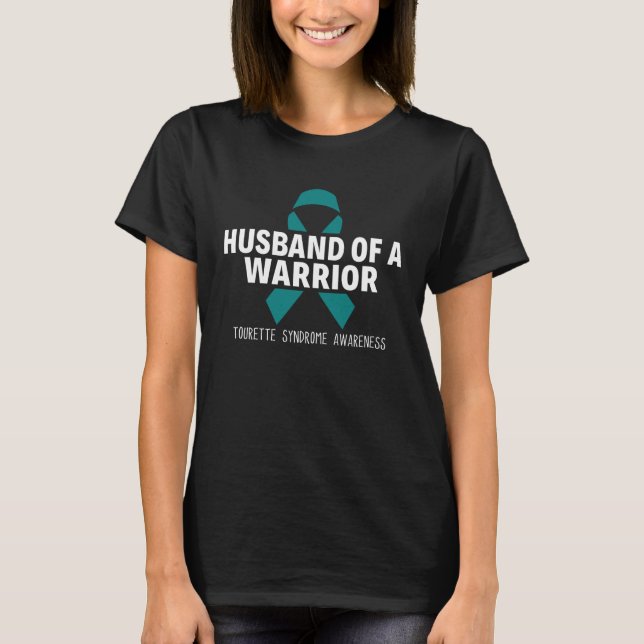 Husband Of A Warrior Tourette Syndrome Awareness T-Shirt (Front)