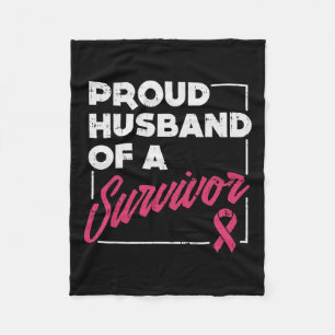 Husband Of Survivor Breast Cancer Awareness Men Gi Fleece Blanket