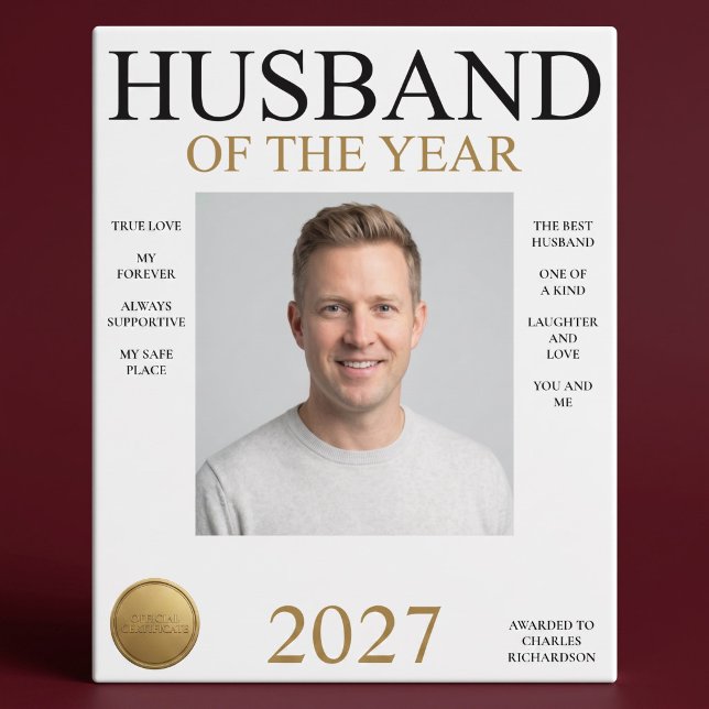 Husband Of The Year Photo Plaque (Creator Uploaded)