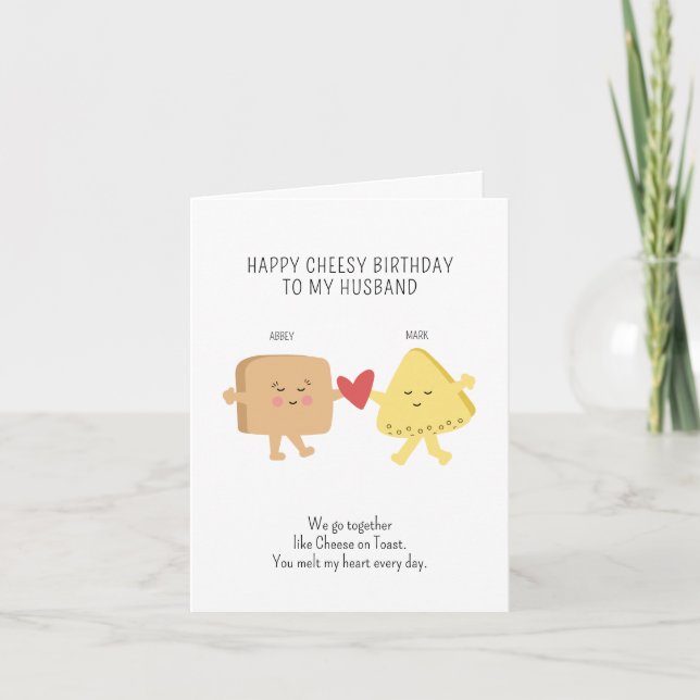 Husband Personalized Cheesy Birthday Card (Front)