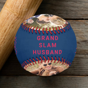 Husband Personalized Photos Red Blue Baseball