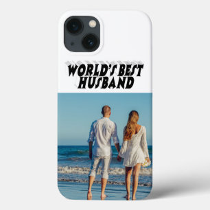 Husband Photo with black text iPhone 13 Case