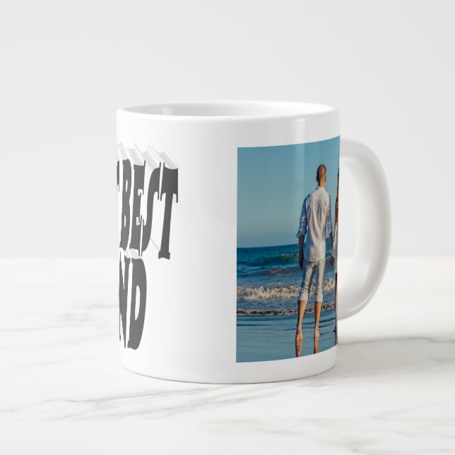 Husband Photo with black text Large Coffee Mug (Front Right)