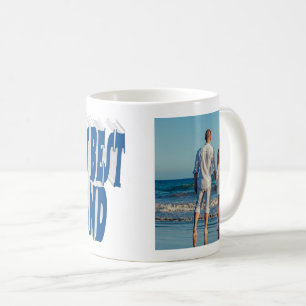 Husband Photo with sea blue text Coffee Mug