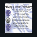 Husband Poem - 70th Birthday Notepad<br><div class="desc">A great gift for a husband on his 70th birthday</div>