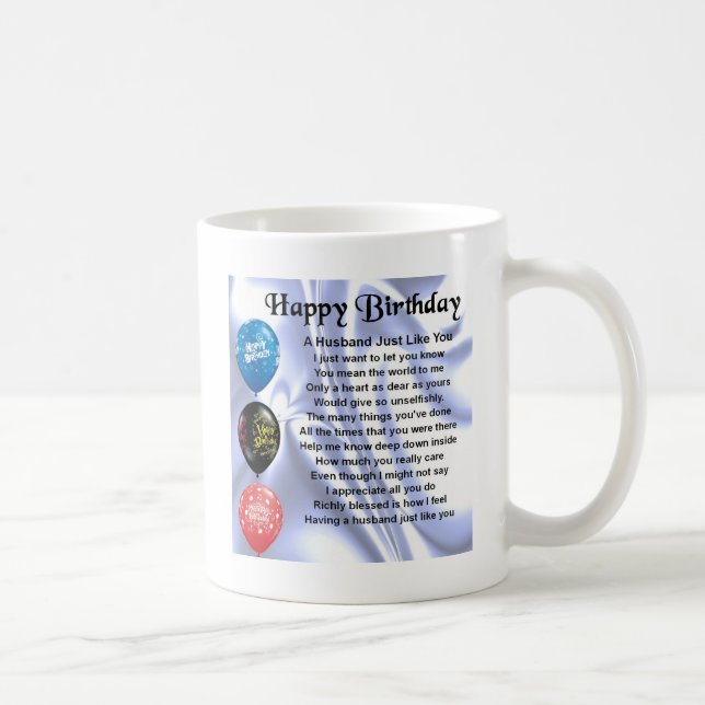 Husband Poem - Happy Birthday Coffee Mug (Right)