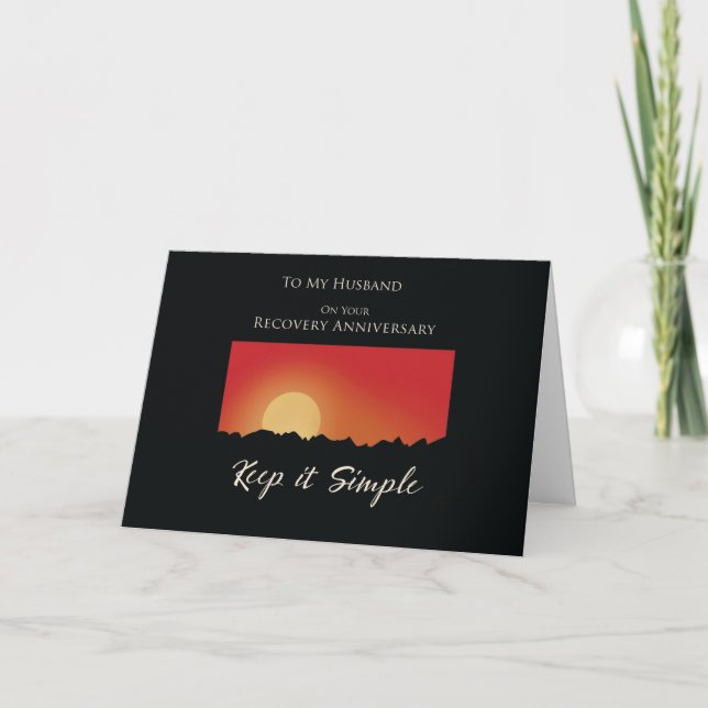Husband Recovery Anniversary 12 Step Card (Front)