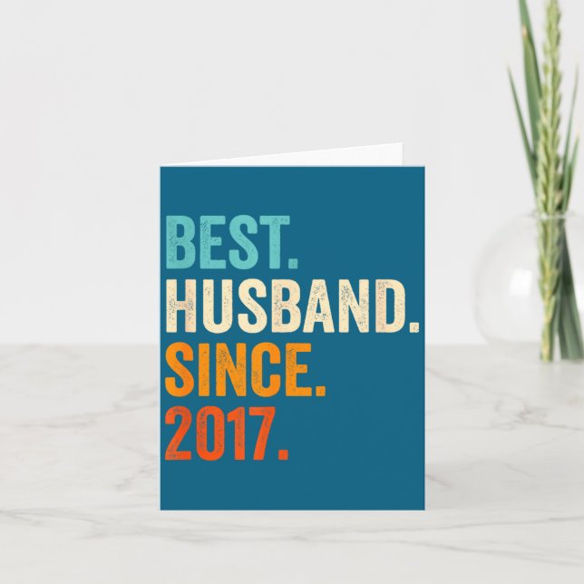 Husband Since 2017 8th Wedding Design Card (Front)