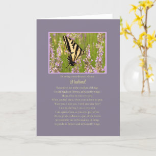 Husband Sympathy Spiritual Memorial Card
