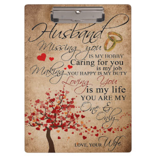 Husband To My Husband Missing You Clipboard
