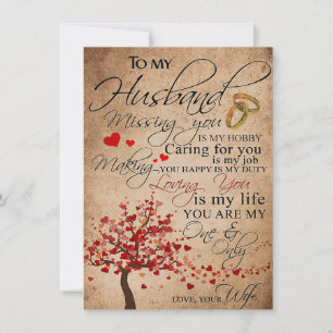 Husband To My Husband Missing You Invitation