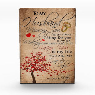 Husband To My Husband Missing You Photo Block