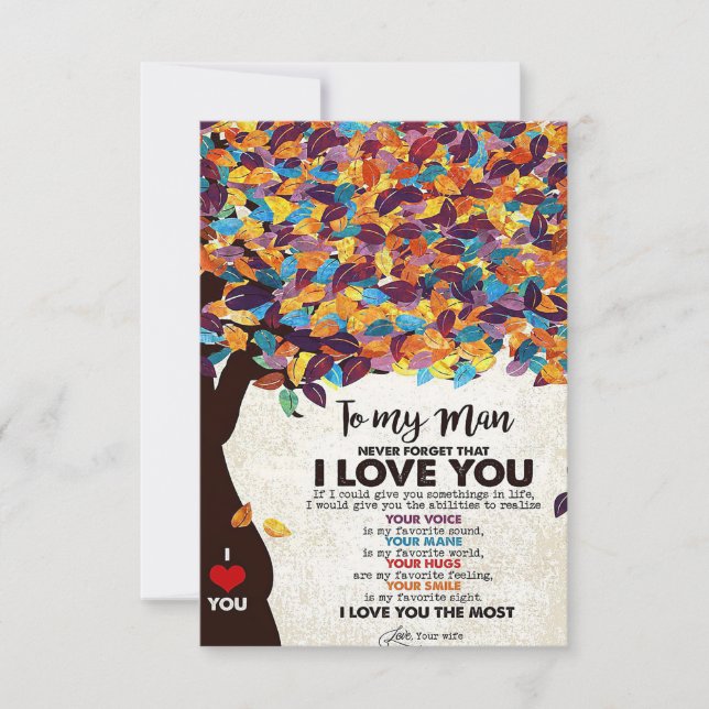 Husband To My Man I Love Husband RSVP Card (Front)
