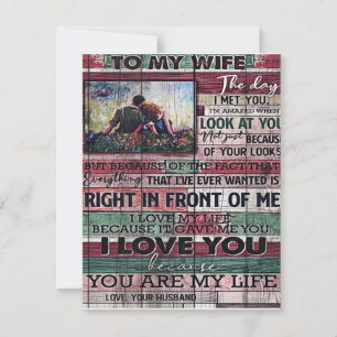 Husband To My Wife Letter   Love Quotes Gift Invitation