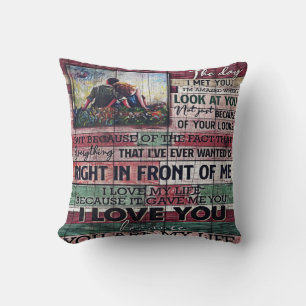 Husband To My Wife Letter   Love Quotes Gift Throw Pillow