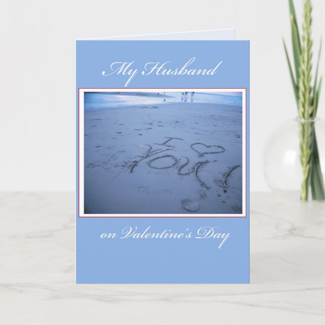 Husband Valentine's Day Sand Holiday Card (Front)