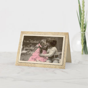 Husband Valentine's Day, Vintage Sweet Kiss Holiday Card