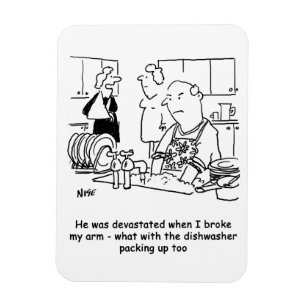Husband washing the dishes magnet