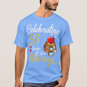 Husband & Wife Celebrating 23 Years Of Love Marria T-Shirt