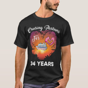 Husband wife cruising Cruising partners for 34 YEA T-Shirt