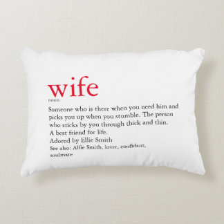 Husband Wife Definition Wedding / Anniversary Accent Pillow