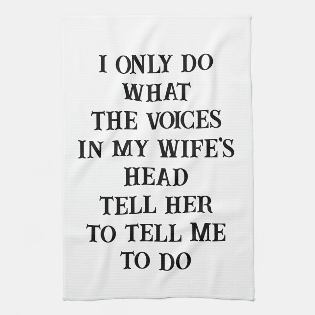 Husband Wife Joke Kitchen Hand Towel (Vertical)