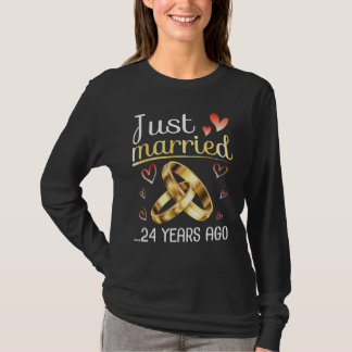 Husband Wife Just Married Wedding 24 Years Ago Sin T-Shirt
