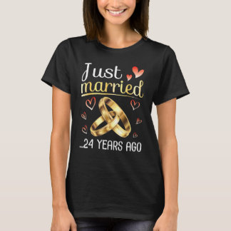 Husband Wife Just Married Wedding 24 Years Ago Sin T-Shirt