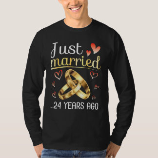 Husband Wife Just Married Wedding 24 Years Ago Sin T-Shirt