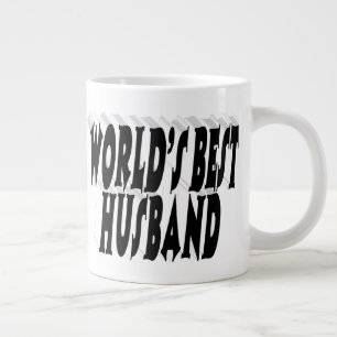 Husband with black half text  large coffee mug