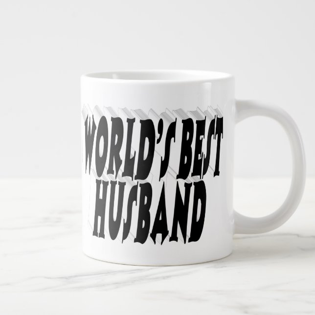 Husband with black half text  large coffee mug (Right)