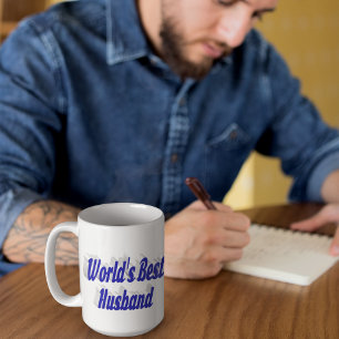 Husband with blue half text  giant coffee mug