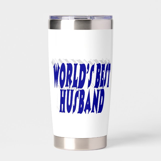 Husband with blue half text  insulated tumbler (Front)