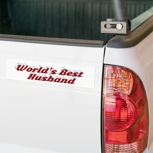 Husband with burgundy text bumper sticker (On Truck)