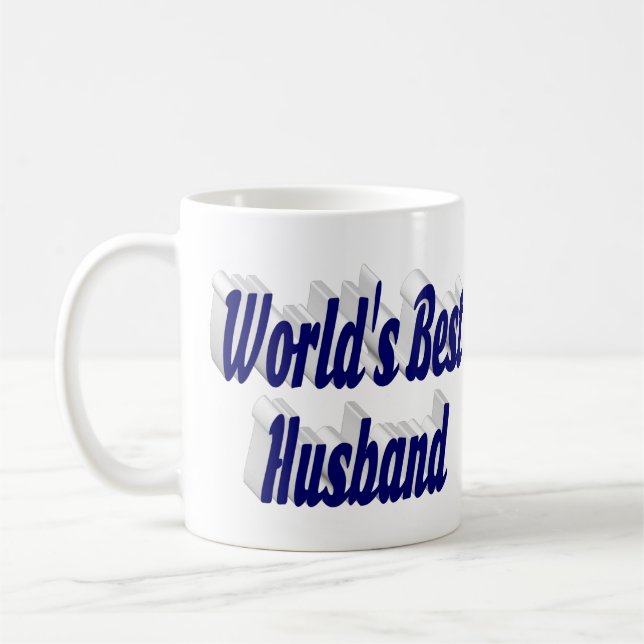 Husband with dark blue half text  coffee mug (Left)