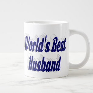Husband with dark blue half text  giant coffee mug