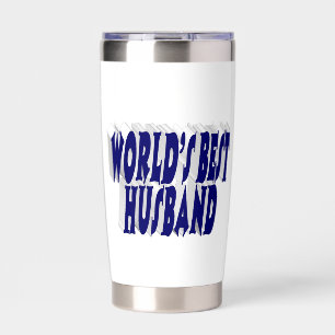 Husband with dark blue half text insulated tumbler