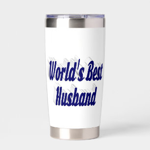 Husband with dark blue half text insulated tumbler