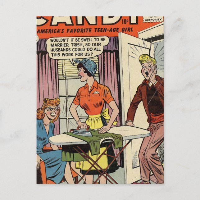 Husbands and Housework Postcard (Front)