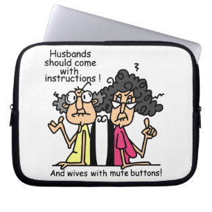 Husbands and Wives Attitude Humour Laptop Sleeve