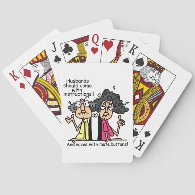 Husbands and Wives Attitude Humour Playing Cards (Back)