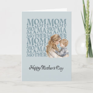 Husband's Mother's Day Card to Wife and Son