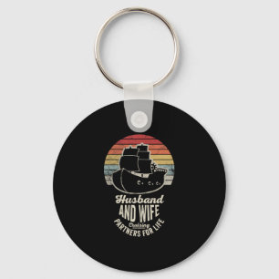 Husbynd And Wife Cruising Partners For Life 2 Keychain