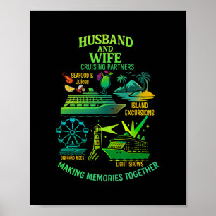 Husbynd And Wife Matching Cruise Vacation Couple Poster