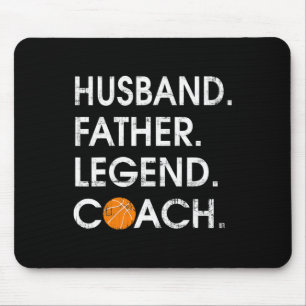Husbynd Father Legend Coach Fun Bysketbyll Gift Mouse Pad