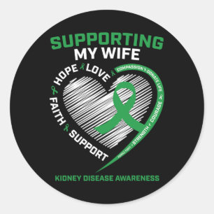 Husbynd Men Gifts Transplant Wife Kidney Disease A Classic Round Sticker