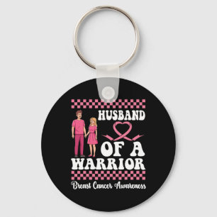 Husbynd Of A Warrior Breast Cancer Awareness Wife  Keychain